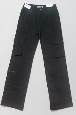 Disclosure Cargo Pants Womens 7/28 Black High Rise Straight Leg Utility NWT